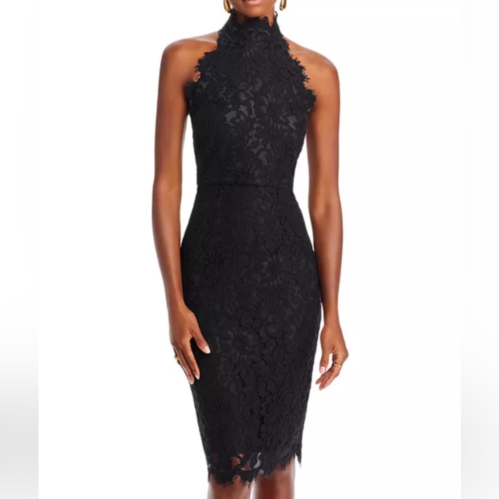 NWOT Eliza J Halter Mock Neck Lace Dress, size 2